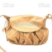 8718 Gold Ladies Handbag, Ladies Shoulder Bag, Satchel, Genuine Leat