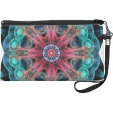 Abstract Electric Jellyfish Cool Fractal Wristlet Purse