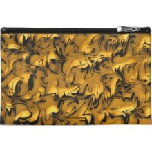 Abstract Golden Puffy Swirl Travel Accessory Bags