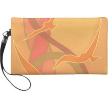 Abstract Sunset with Birds Wristlet Clutch