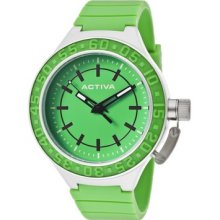 Activa By Invicta Aa300-004 Green Dial Green Polyurethane Watch $99