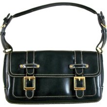 Adjustable Strap Black Buckle Shoulder/Handbag