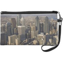 Aerial view of Philadelphia, Pennsylvania Wristlet Purses