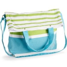 Aeropostale Striped Fold-over Tote - Blue And Purple Stripe Bag. Msrp $39.50