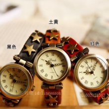 Agj102 Punk Five-pointed Star Rivets Leather Retro Watches / Fashion Table