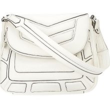 Aimee Kestenberg Leather Flap Front Shoulder Bag - White - One Size