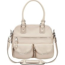 Aimee Kestenberg Leather Lucy Satchel w/Front Pockets - Stone - One Size