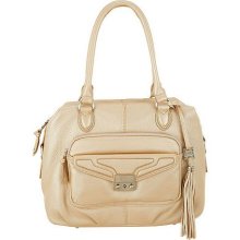 Aimee Kestenberg Leather Sarah Satchel w/Front Pocket - Champagne - One Size