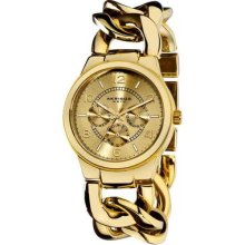 Akribos Xxiv Women's Ak531yg Twist Chain Quartz Multifunction Watch