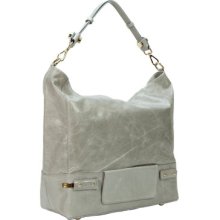 Alex Max Bv 2754 Grigio Made In Italy Leather Soft Grey Hobo Bag