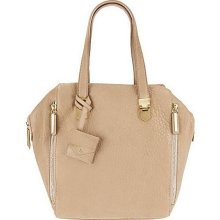 Allibelle Leather Arrowhead Tote with Zipper Detail - Bisque - One Size