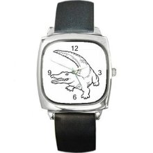 Alligator Gator Art Unisex Square Wrist Watch