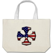 American Flag Iron Cross Canvas Bags