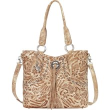 American West Forget-me-Not Cream Leather Handbag