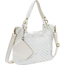 AmeriLeather Hazelle Leather Shoulder Bag Off White - AmeriLeather Leather Handbags