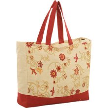 Amorous Floral Print Cotton Tote