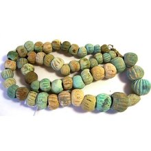 Ancient Egyptian Large Faience Melon Beads Necklace.