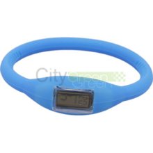 Anion Sports Bracelet Digital Wrist Watch Silicon Band Blue