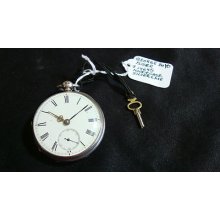 Antique 1890 Key Wind Silver Fusee Pocket Watch By George Boyd, Running Great