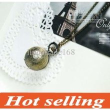 Antique Cobweb Ball Pocket Watch Necklace Fahison Dress Steel Watch