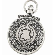 Antique silver quartz pocket watch & chain by charles hubert #3864-s