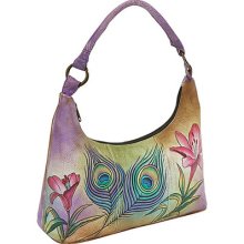 Anuschka Contemporary Hobo - Premium Peacock Flower