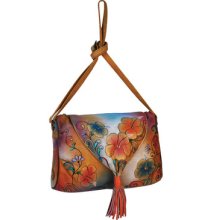 Anuschka Handpainted Leather Tassel Flap Shoulder Bag 2 Designs For 2013