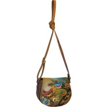 Anuschka Peacock Lily Cross-body Saddle