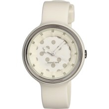 Appetime Unisex Sparkling Mini Analog Plastic Watch - White Rubber Strap - White Dial - APPSVJ211133