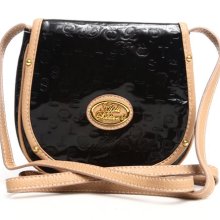 Apple Bottoms Women Bossy Embossed Patent Crossbody Black