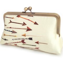 Arrows clutch : Printed silk / Luxury purse