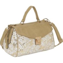 Ashley M Faux Leather Bag with Lace Details ...