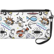 Astrological Signs of the Zodiac Wristlet Purse