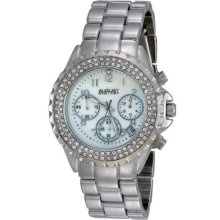 August Steiner As8031ss Crystal Mop Chrono Bracelet Womens Watch