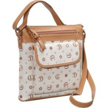 Aurielle-Carryland Mono Logo Cross Body Bone/Tan