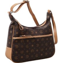 Aurielle-Carryland Mono Logo Hobo Brown/Tan