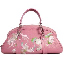 Authentic Christian Dior Pink Floral Satchel Bag