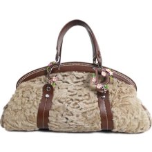 Authentic Christian Dior Shearling Satchel Bag