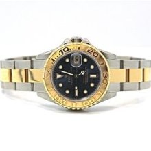 Authentic Rolex Yacht Master 169623 18kt S&g Two Tone Blue Dial Midsize 1998