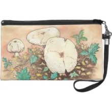 autumn mushrooms landscape wristlet