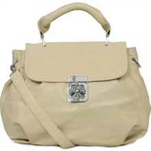 Avril Turn-lock Bag White