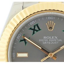 Awesome 41mm Rolex Ss/18k Yg Datejust 116333 41mm Slate/green Roman Dial Xlnt