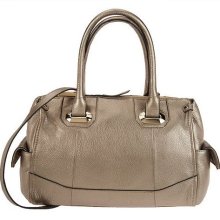 B. Makowsky Glove Leather Zip Top Convertible Satchel - Metallic Clay - One Size