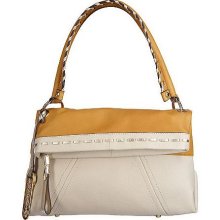 B.Makowsky Glove Leather Colorblock East/West Shoulder Bag - Stone - One Size