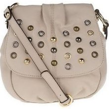 B. Makowsky Glove Leather Flap Crossbody Bag With Stud Accents