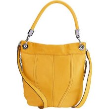 B. Makowsky Leather Convertible Crossbody Bag w/ Side Pockets - Butterscotch - One Size