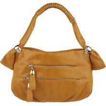 B. Makowsky Lizard Embossed Leather Hobo with Zipper Pockets - Vachetta - One Size