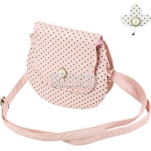 B5ut Women Synthetic Leather Dot Pattern Bag Bead Magnet Cross-body Handbag