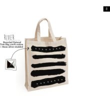 Bag Tote Canvas Bag Beige 100% Cotton Tote Bag Medium Canvas Bag studded black Tote Bag with Studs on Canvas Tote Bag