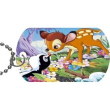 Bambi Dog Tag Necklace Pendant W/chain